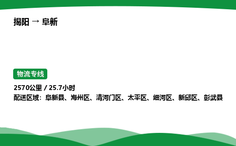 揭阳到阜新海州区物流专线_揭阳到阜新海州区货运专经价格多少