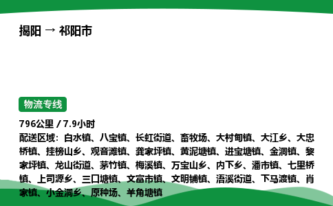 揭阳到祁阳市物流专线_揭阳到祁阳市货运专经价格多少