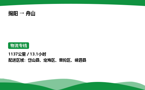 揭阳到舟山定海区物流专线_揭阳到舟山定海区货运专经价格多少