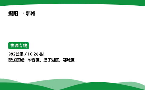 揭阳到鄂州华容区物流专线_揭阳到鄂州华容区货运专经价格多少