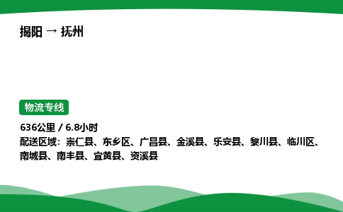 揭阳到抚州临川区物流专线_揭阳到抚州临川区货运专经价格多少